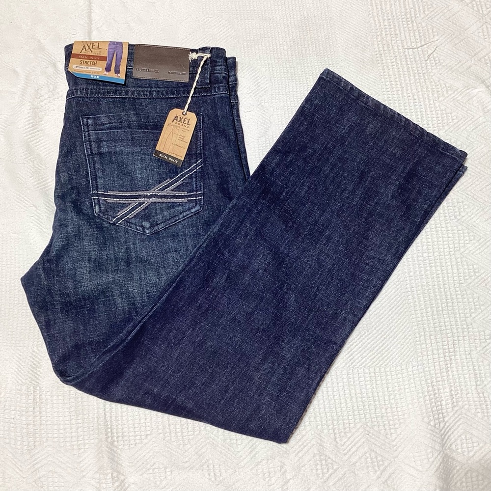 T.K. Axel Size 38x32 Stretch Slim Boot Denim Jeans NWT $59 Brand New 38/32